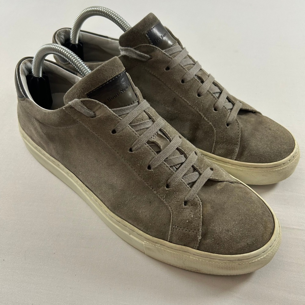 To Boot New York Sneakers Men 9.5 Taupe Grey Suede Low Top 357945 Made in Italy